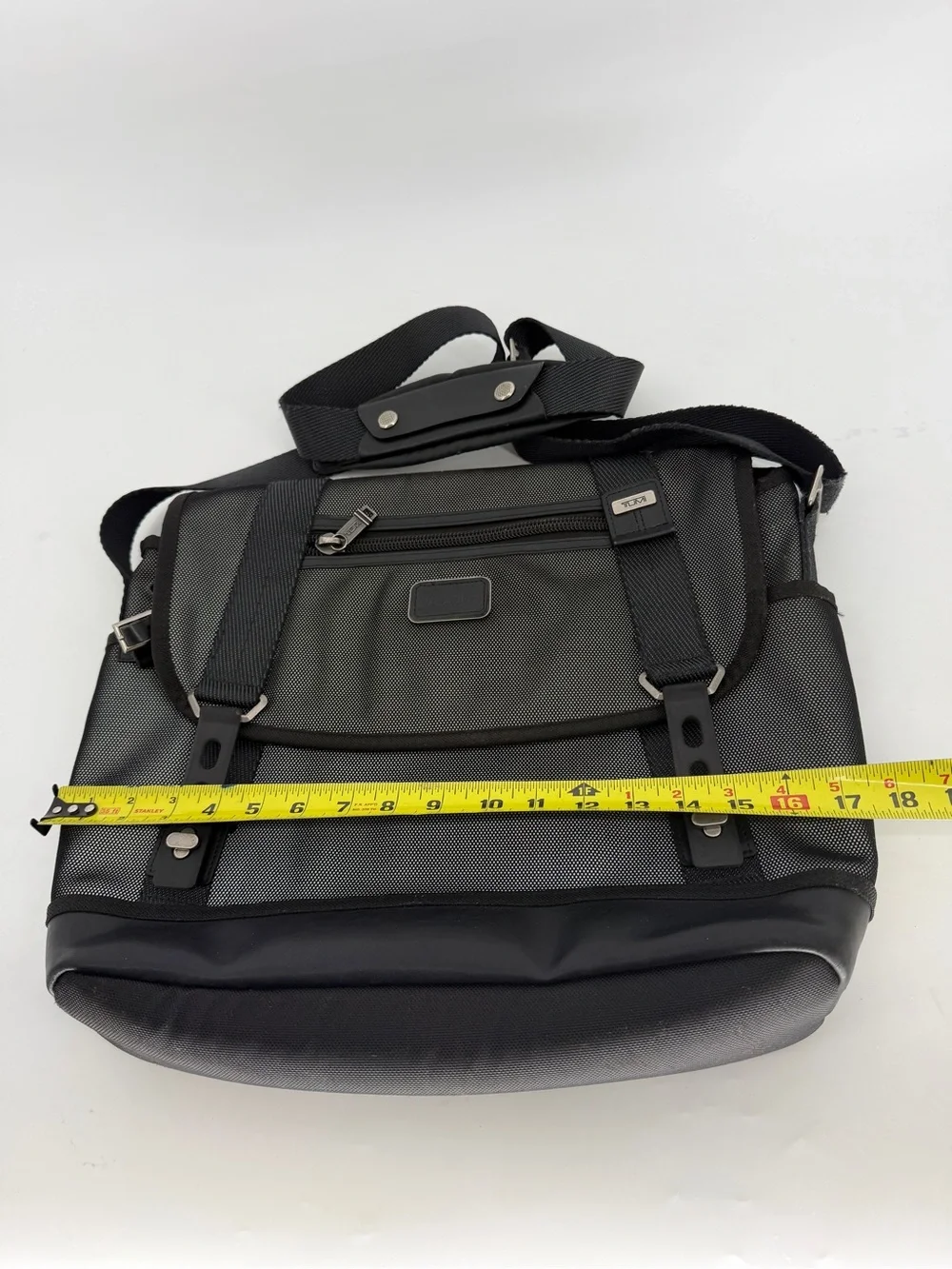 Tumi Alpha Bravo Foster Ballistic Nylon With Lea Trim Messenger Briefcase Bag